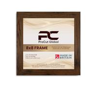 Procut Global 8X8 Walnut Picture Frames - Modern Wooden Photo Frame with Shatterproof Perspex for Wall or Tabletop - Perfect for Posters, Certificates, Prints - Sizes & Colors Available