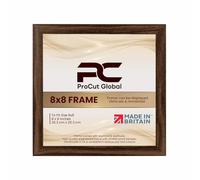 Procut Global 8X8 Walnut Picture Frames - Sleek Wooden Photo Frame with Shatterproof Perspex for Wall or Tabletop - Perfect for Posters, Certificates, Prints-Multiple Sizes & Colors Available
