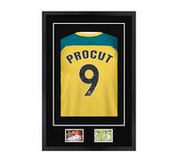 Procut Global 90x60CM Football Shirt Frame Display | 3D Deep Box with Black Mount - 58x40CM Shirt Window & Two 5x3.5" Photo Apertures | DIY Kit for Rugby, Cricket & Sport Jerseys | Matte Black