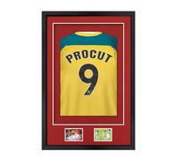 Procut Global 90x60CM Football Shirt Frame Display | 3D Deep Box with Crimson Mount - 58x40CM Shirt Window & Two 5x3.5" Photo Apertures | DIY Kit for Rugby, Cricket & Sport Jerseys | Matte Black