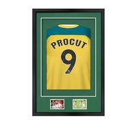 Procut Global 90x60CM Football Shirt Frame Display | 3D Deep Box with Emerald Mount - 58x40CM Shirt Window & Two 5x3.5" Photo Apertures | DIY Kit for Rugby, Cricket & Sport Jerseys | Matte Black