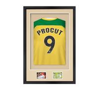 Procut Global 90x60CM Football Shirt Frame Display | 3D Deep Box with Ivory Mount - 58x40CM Shirt Window & Two 5x3.5" Photo Apertures | DIY Kit for Rugby, Cricket & Sport Jerseys | Matte Black