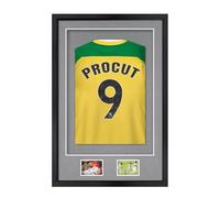 Procut Global 90x60CM Football Shirt Frame Display | 3D Deep Box with Mid Grey Mount - 58x40CM Shirt Window & Two 5x3.5" Photo Apertures | DIY Kit for Rugby, Cricket & Sport Jerseys | Matte Black