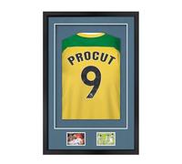 Procut Global 90x60CM Football Shirt Frame Display | 3D Deep Box with Pompadour Mount - 58x40CM Shirt Window & Two 5x3.5" Photo Apertures | DIY Kit for Rugby, Cricket & Sport Jerseys | Matte Black
