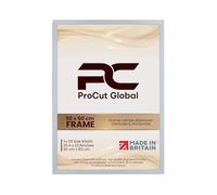 Procut Global 90x60CM Light Grey Picture Frames - Classic Wooden Photo Frame with Shatterproof Perspex for Wall or Tabletop - Perfect for Posters, Certificates & Prints - Sizes & Colors Available