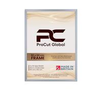 Procut Global 90x60CM Silver Picture Frames - Classic Wooden Photo Frame with Shatterproof Perspex for Wall or Tabletop - Perfect for Posters, Certificates & Prints - Sizes & Colors Available