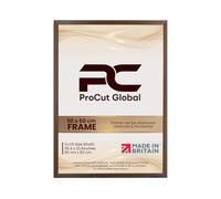 Procut Global 90x60CM Walnut Picture Frames - Classic Wooden Photo Frame with Shatterproof Perspex for Wall or Tabletop - Perfect for Posters, Certificates & Prints - Sizes & Colors Available