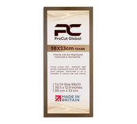 Procut Global 98X33CM Dark Oak Picture Frames - Modern Wooden Photo Frame with Shatterproof Perspex for Wall or Tabletop - Perfect for Posters, Certificates, Prints - Sizes & Colors Available