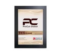 Procut Global 9X6 Black Picture Frames - Modern Wooden Photo Frame with Shatterproof Perspex for Wall or Tabletop - Perfect for Posters, Certificates, Prints - Sizes & Colors Available
