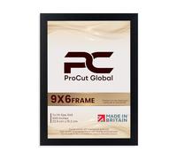 Procut Global 9X6 Black Picture Frames - Sleek Wooden Photo Frame with Shatterproof Perspex for Wall or Tabletop - Perfect for Posters, Certificates, Prints-Multiple Sizes & Colors Available
