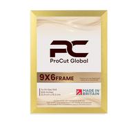 Procut Global 9X6 Gold Picture Frames - Sleek Wooden Photo Frame with Shatterproof Perspex for Wall or Tabletop - Perfect for Posters, Certificates, Prints-Multiple Sizes & Colors Available