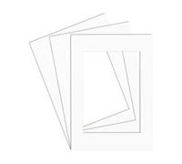 Procut Global A1 White Picture Mount to Fit A2 Aperture Size - Photo Mounts Sheet Cut to Size - Cardboard Mount for Photos, Posters, Prints & Certificates - UK Made - Pack of 3