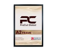 Procut Global A2 Black Picture Frames - Sleek Wooden Photo Frame with Shatterproof Perspex for Wall or Tabletop - Perfect for Posters, Certificates, Prints-Multiple Sizes & Colors Available