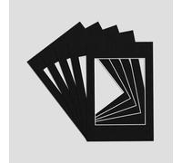 Procut Global A2 Black Picture Mount to Fit A3 Aperture Size - Photo Mounts Sheet Cut to Size - Cardboard Mount for Photos, Posters, Prints & Certificates - UK Made - Pack of 5