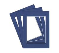 Procut Global A2 Blue Picture Mounts to Fit A3 Aperture - Precision Cut Cardboard Photo Mount - Ideal for Frames, Prints, Artwork & Certificates - Sizes & Colours Available - 3 Pack