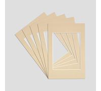 Procut Global A2 Ivory Picture Mounts to Fit A3 Aperture - Precision Cut Cardboard Photo Mount - Ideal for Frames, Prints, Artwork & Certificates - Sizes & Colours Available - 5 Pack