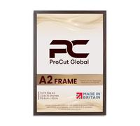 Procut Global A2 Walnut Picture Frames - Sleek Wooden Photo Frame with Shatterproof Perspex for Wall or Tabletop - Perfect for Posters, Certificates, Prints-Multiple Sizes & Colors Available
