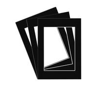 Procut Global A3 Black Picture Mount to Fit A4 Aperture Size - Photo Mounts Sheet Cut to Size - Cardboard Mount for Photos, Posters, Prints & Certificates - UK Made - Pack of 3