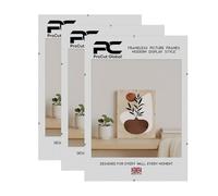 Procut Global A3 Clip Frames (Pack of 3) - Frameless Perspex Wall-Mount Display for Posters, Pictures, Photos & Certificates - Lightweight & Shatterproof - Available in Sizes and Sets