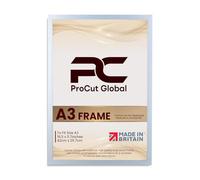 Procut Global A3 Silver Picture Frames - Sleek Wooden Photo Frame with Shatterproof Perspex for Wall or Tabletop - Perfect for Posters, Certificates, Prints-Multiple Sizes & Colors Available