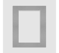 Procut Global A3 Silver Picture Mounts to Fit A4 Aperture - Precision Cut Cardboard Photo Mount - Ideal for Frames, Prints, Artwork & Certificates - Sizes & Colours Available