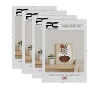 Procut Global A4 Clip Frames (Pack of 4) - Frameless Perspex Wall-Mount Display for Posters, Pictures, Photos & Certificates - Lightweight & Shatterproof - Available in Sizes and Sets