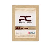 Procut Global A4 Light Oak Picture Frames - Modern Photo Frame with Shatterproof Perspex for Wall or Tabletop - Ideal for Posters, Certificates & Print-Sizes A1 to A5 & 4x4 to 100x70cm Available