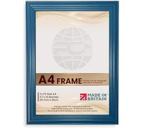 Procut Global A4 Navy Blue Picture Frames - Classic Wooden Photo Frame with Shatterproof Perspex for Wall or Tabletop - Ideal for Posters, Certificates & Prints - Sizes & Colors Available