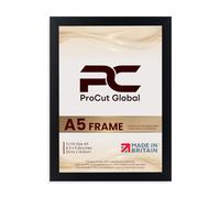 Procut Global A5 Black Picture Frames - Sleek Wooden Photo Frame with Shatterproof Perspex for Wall or Tabletop - Perfect for Posters, Certificates, Prints-Multiple Sizes & Colors Available