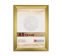 Procut Global A5 Gold Picture Frames - Classic Wooden Photo Frame with Shatterproof Perspex for Wall or Tabletop - Ideal for Posters, Certificates & Prints - Sizes A2 to A5 & Colors Available