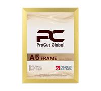 Procut Global A5 Gold Picture Frames - Sleek Wooden Photo Frame with Shatterproof Perspex for Wall or Tabletop - Perfect for Posters, Certificates, Prints-Multiple Sizes & Colors Available