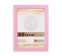 Procut Global A5 Pastel Pink Picture Frames - Classic Wooden Photo Frame with Shatterproof Perspex for Wall or Tabletop - Ideal for Posters, Certificates & Prints - Sizes A2 to A5 & Colors Available