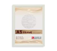Procut Global A5 White Picture Frames - Classic Wooden Photo Frame with Shatterproof Perspex for Wall or Tabletop - Ideal for Posters, Certificates & Prints - Sizes A2 to A5 & Colors Available