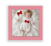 Procut Global Baby Pink 4x4" Modern Picture Frame for Nursery, Baby Gift - Photo Frame with Perspex Front, Wall or Tabletop Display - Keepsake for Newborn, Baby Shower & First Photo Memories