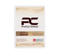 Procut Global Classic 60x50 cm Photo Frame - White Handmade Frame with Safe Perspex Front & Wall Hooks - Premium Synthetic Wood