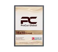 Procut Global Classic Dark Grey Picture Frame - 15x10 Photo Frame with Safe Perspex Front & Wall Hooks - Superior Engineered Wood - Handmade in UK