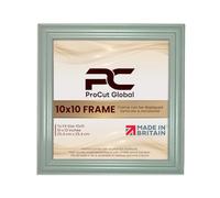 Procut Global Classic Green Picture Frame - 10x10 Photo Frame with Safe Perspex Front & Wall Hooks - Superior Engineered Wood - Handmade in UK