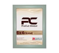 Procut Global Classic Green Picture Frame - 6x4 Photo Frame with Safe Perspex Front & Wall Hooks - Superior Engineered Wood - Handmade in UK