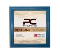 Procut Global Classic Navy blue Picture Frame - 11x11 Photo Frame with Safe Perspex Front & Wall Hooks - Superior Engineered Wood - Handmade in UK