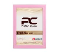 Procut Global Classic Pastel Pink Picture Frame - 11x8.5 Photo Frame with Safe Perspex Front & Wall Hooks - Superior Engineered Wood - Handmade in UK