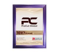 Procut Global Classic Purple Picture Frame - 10x7 Photo Frame with Safe Perspex Front & Wall Hooks - Superior Engineered Wood - Handmade in UK