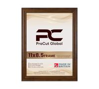 Procut Global Classic Walnut Picture Frame - 11x8.5 Photo Frame with Safe Perspex Front & Wall Hooks - Superior Engineered Wood - Handmade in UK