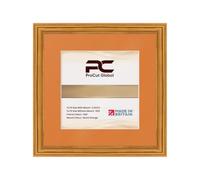 Procut Global Oak 5x5" Picture Frame with Mount for 3.5x3.5" Photo | Engineered Wood with Clear Perspex Front for Wall Art & Tabletop Display - Ideal for Prints & Artwork - Burnt Orange Mount