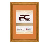Procut Global Oak 60x40cm Picture Frame with Mount for A3 Photo | Engineered Wood with Clear Perspex Front for Wall Art Display - Ideal for Photos, Posters & Prints - Burnt Orange Mount