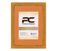 Procut Global Oak A2 Picture Frame with Mount for A3 Photo | Engineered Wood with Clear Perspex Front for Wall Art Display - Ideal for Photos, Posters & Prints - Burnt Orange Mount