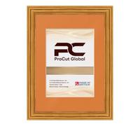 Procut Global Oak A3 Picture Frame with Mount for A4 Photo | Engineered Wood Frame for Wall Art Display - Ideal for Posters, Prints, Documents & Certificates - Burnt Orange Mount