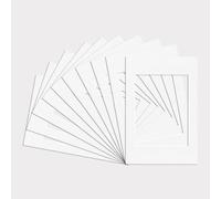Procut Global Pack of 10 A1 White Picture Mounts to Fit A2 Size Photo Mount with Aperture for A2 White Mount Board Card Picture Frame Mats For Display Artwork or Paintings