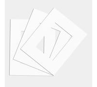 Procut Global Pack of 3 10x8'' inch White Picture Mounts to Fit 7x5'' Size Photo Mount with Aperture for 7x5'' White Mount Board Card Picture Frame Mats For Display Artwork or Paintings