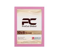 Procut Global Picture Frames 10x8 Pastel Pink-Modern 10x8 Frames With Safe Perspex Front & Wall Hanging Hooks -Premium Synthetic Wood- Handmade Frames