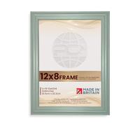 Procut Global Picture Frames 12x8 Green - Classic 12x8 Frames With Safe Perspex Front & Wall Hanging Hooks - Premium Synthetic Wood - Handmade Frames
